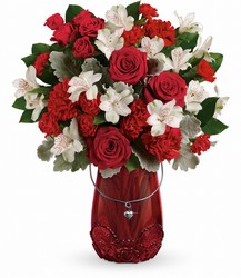 Teleflora's Red Haute Bouquet from Victor Mathis Florist in Louisville, KY